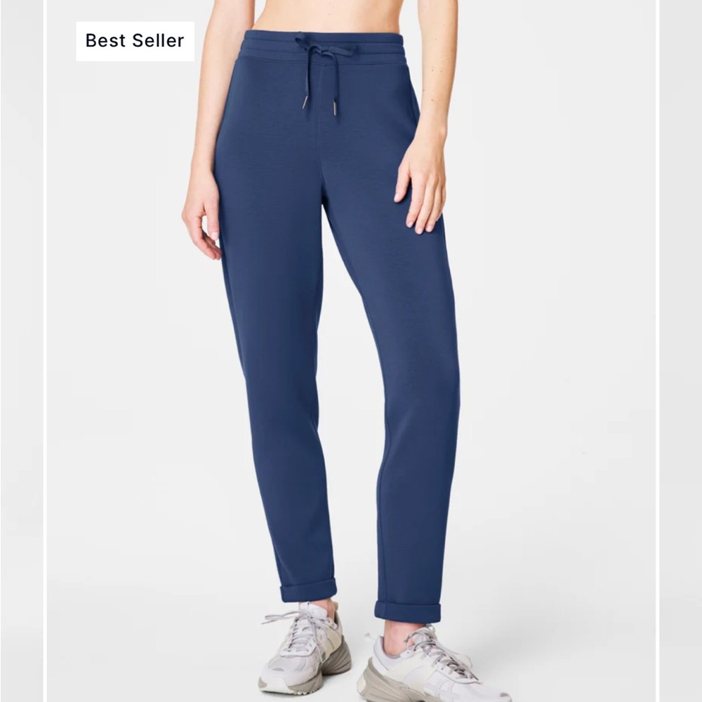 SPANX Navy Blue Drawstring Jogger Pants